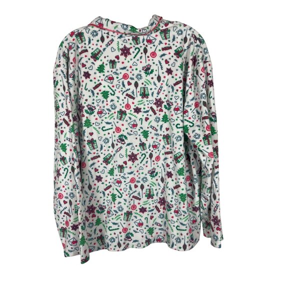 Christmas Pajama Top By Kensie Womens Size XL 100% Polyester Festive Print - Picture 2 of 6